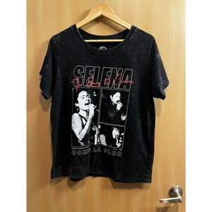 Selena Official Selena Merchandise Size XX-Large Black Acid Wash T-Shirt